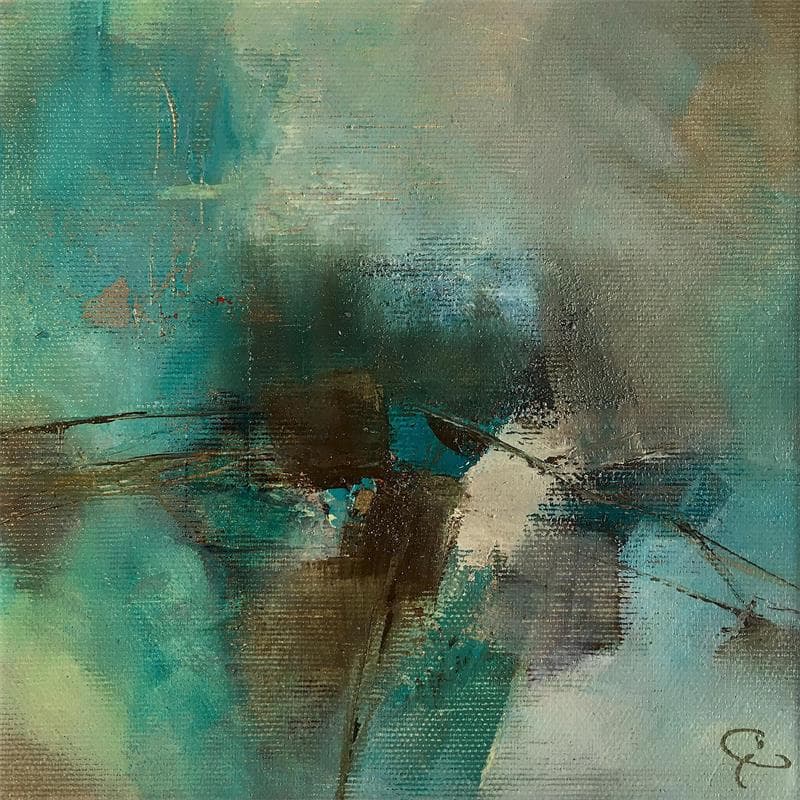 Painting Riche de ses amis by Teoli Chevieux Carine | Painting Abstract Minimalist Oil Acrylic