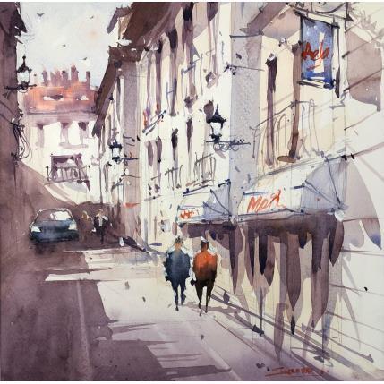 Painting blue car by Dandapat Swarup | Painting  Watercolor