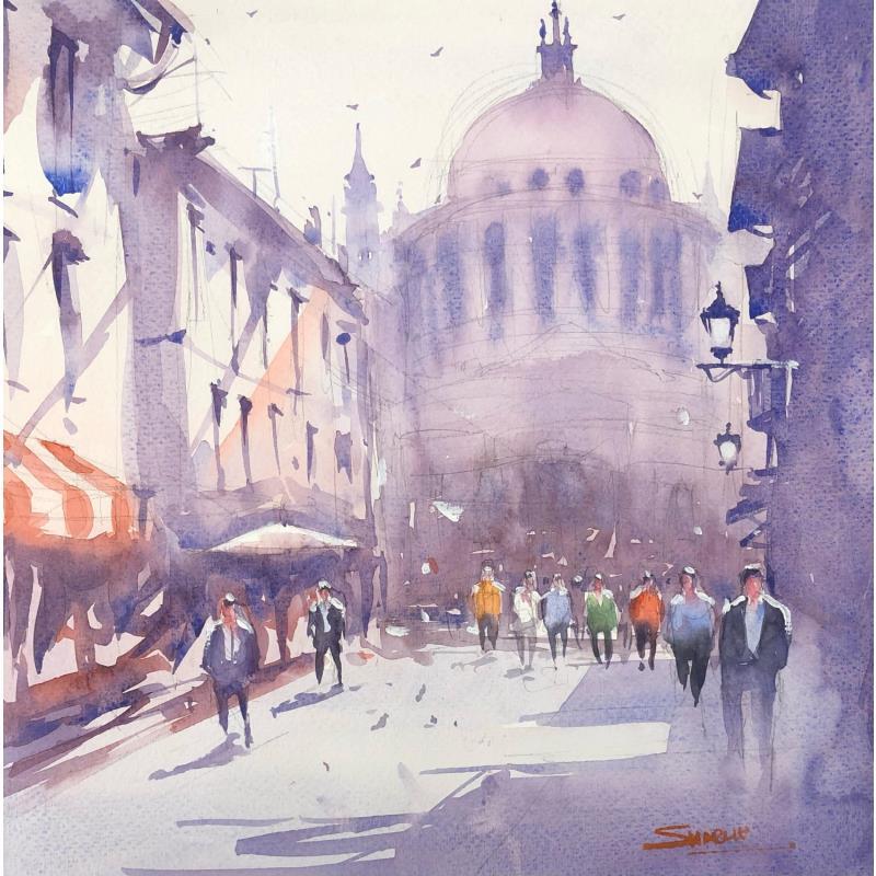 Pintura Church por Dandapat Swarup | Pintura Acuarela