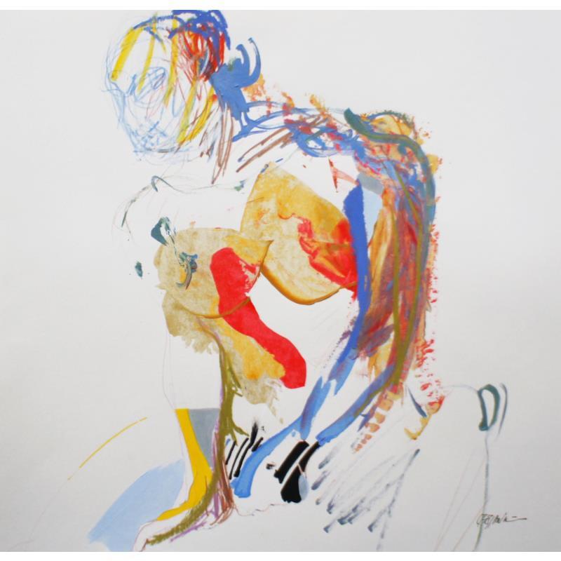 Peinture Prête à partir par Cressanne | Tableau Art Singulier Nu Acrylique