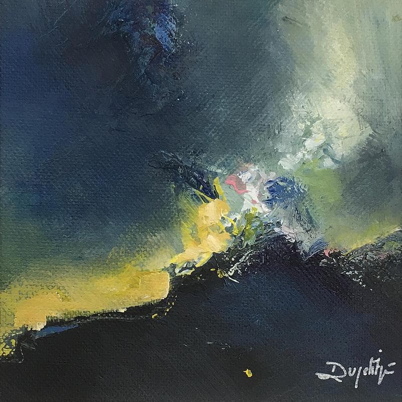 Painting Boréale by Dupetitpré Roselyne | Painting Abstract Minimalist Oil