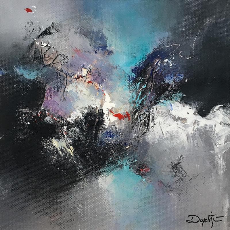 Peinture Lumière arctique par Dupetitpré Roselyne | Tableau Abstrait Minimaliste Huile