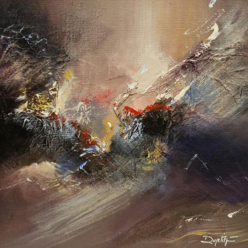 Painting Rose est la nuit by Dupetitpré Roselyne | Painting