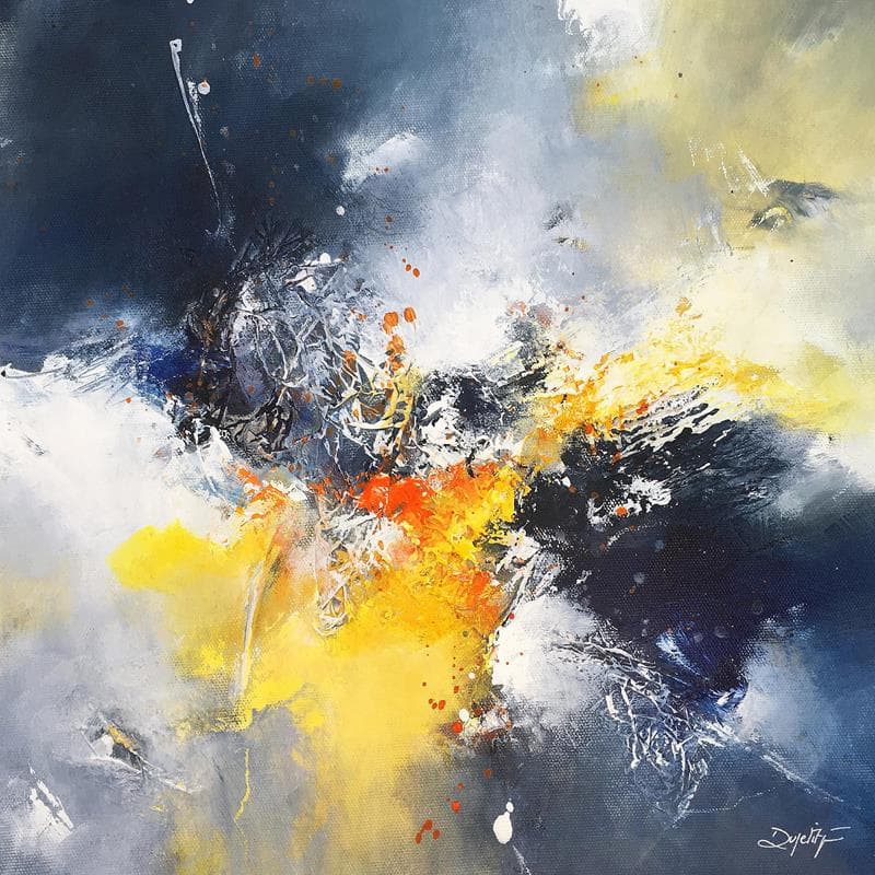 Peinture Délicate envolée par Dupetitpré Roselyne | Tableau Abstrait Minimaliste Acrylique