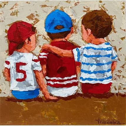 Painting Tres cinco by Escobar Francesca | Painting Figurative Acrylic Life style, Portrait