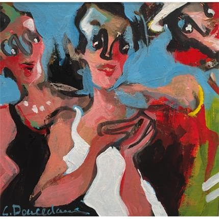 Painting Les amies by Doucedame Christine | Painting Figurative Acrylic Life style