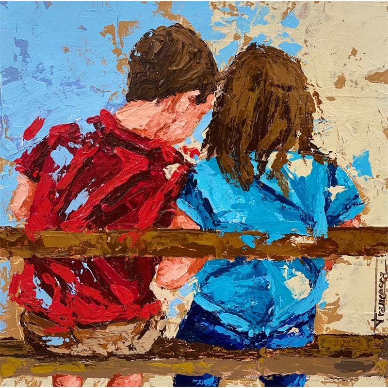 Painting Banco by Escobar Francesca | Painting Figurative Portrait Life style Acrylic