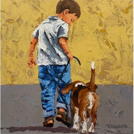 Painting Atardecer by Escobar Francesca | Painting Figurative Acrylic Life style, Portrait