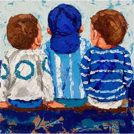 Painting Communicacion by Escobar Francesca | Painting Figurative Acrylic Life style, Portrait