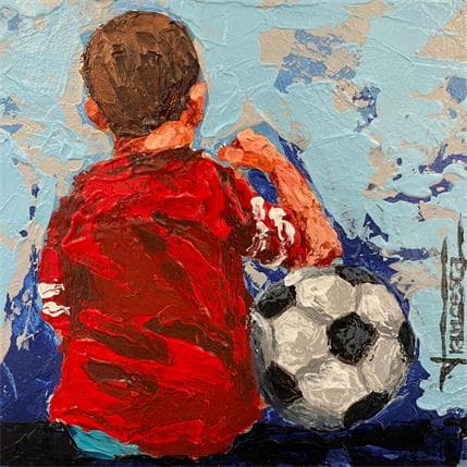 Painting Pelota de fùtbol by Escobar Francesca | Painting Figurative Acrylic Life style