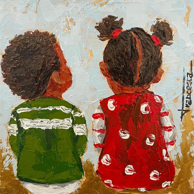 Painting Saludo by Escobar Francesca | Painting Figurative Life style Acrylic