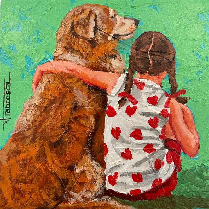 Painting Compañeros by Escobar Francesca | Painting Figurative Life style Acrylic