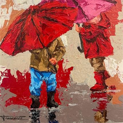 Peinture Lluvia par Escobar Francesca | Tableau Figuratif Acrylique Scènes de vie