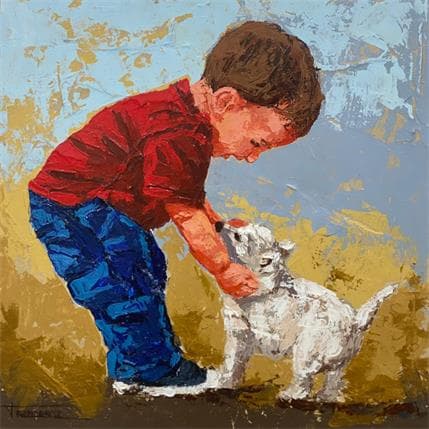 Peinture Cachorrito par Escobar Francesca | Tableau Figuratif Acrylique Portraits, Scènes de vie