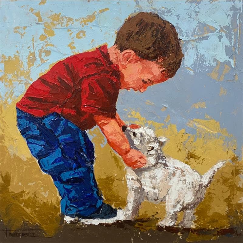 Painting Cachorrito by Escobar Francesca | Painting Figurative Portrait Life style Acrylic