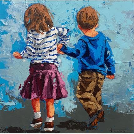 Painting Cogidos by Escobar Francesca | Painting Figurative Acrylic Life style, Portrait
