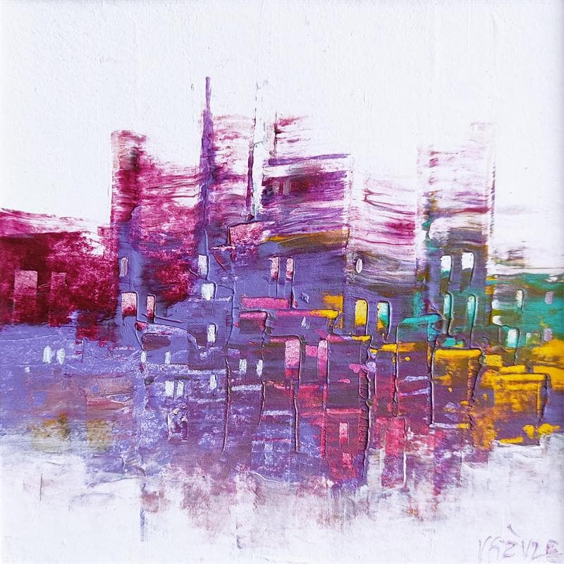 Painting Lumière du soir by Fièvre Véronique | Painting Figurative Urban Acrylic