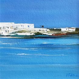 Gemälde En Grèce von Fièvre Véronique | Gemälde Figurativ Acryl Marine