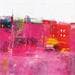 Peinture La cité rose par Fièvre Véronique | Tableau Figuratif Urbain Acrylique