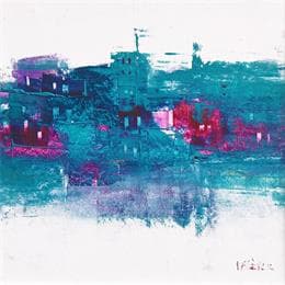 Painting La maison rose by Fièvre Véronique | Painting Figurative Acrylic Urban