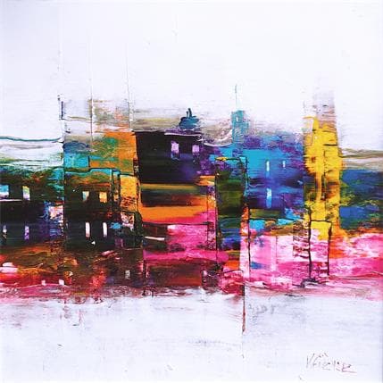 Peinture La tour dorée #1 par Fièvre Véronique | Tableau Figuratif Acrylique Urbain