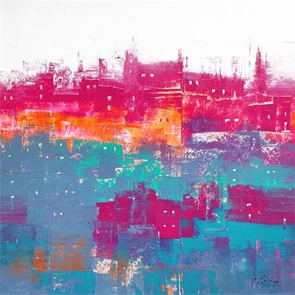 Peinture Ville fortifiée par Fièvre Véronique | Tableau Figuratif Acrylique Urbain