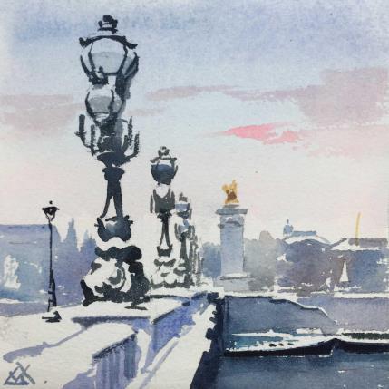 Pintura Paris-N3 por Khodakivskyi Vasily | Pintura Figurativo Acuarela Urbano