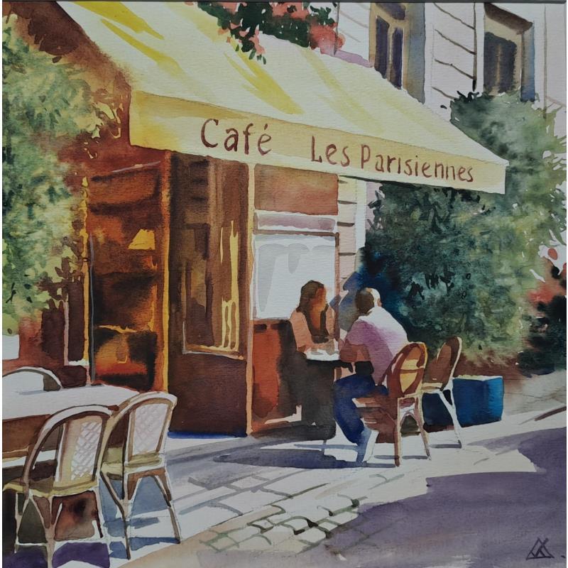 Pintura Tea time por Khodakivskyi Vasily | Pintura Acuarela