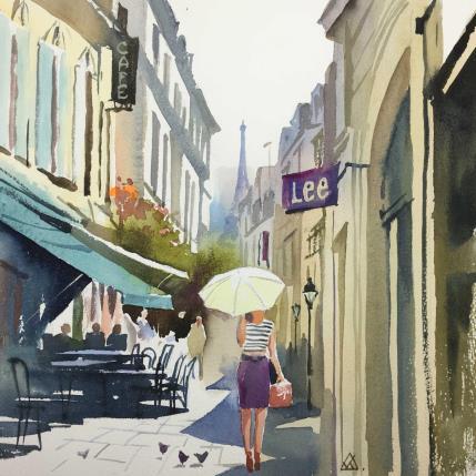 Peinture Paris - S22 par Khodakivskyi Vasily | Tableau Figuratif Aquarelle Urbain