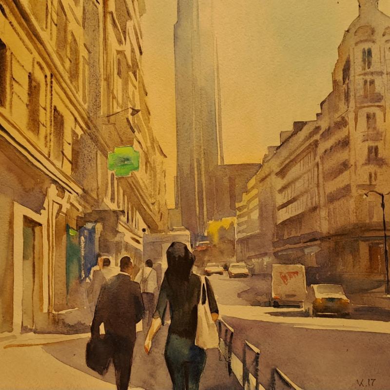 Painting Paris - J16 by Khodakivskyi Vasily | Painting Watercolor