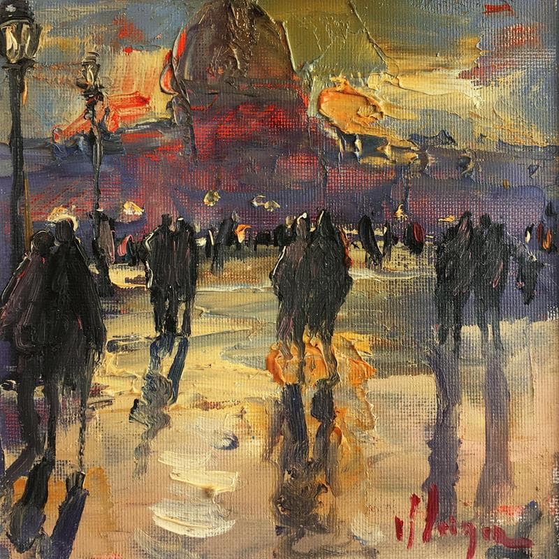 Gemälde Sans titre 5 von Kleiner Dominique | Gemälde Figurativ Alltagsszenen Öl