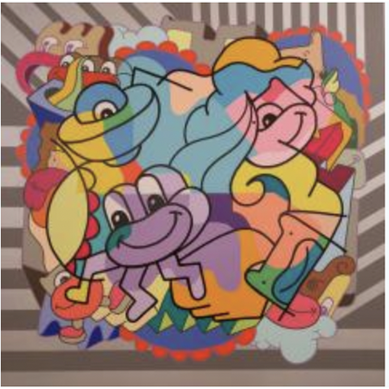 Painting Approche cinétique by Hank China | Painting Pop-art Acrylic Pop icons