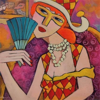 Painting Arlequine by Fauve | Painting Figurative Oil Life style