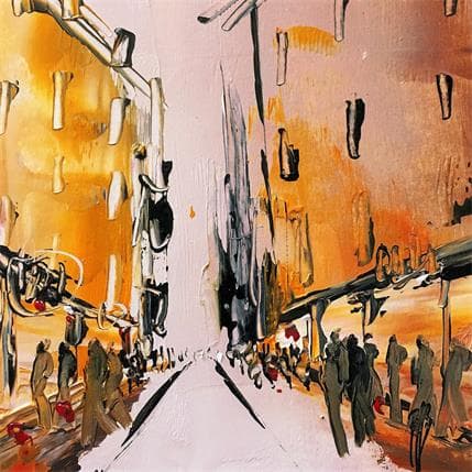 Peinture Rue étroite par Raffin Christian | Tableau Figuratif Huile Urbain