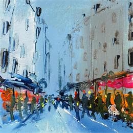 Peinture Balade dans Paris par Raffin Christian | Tableau Figuratif Huile Urbain