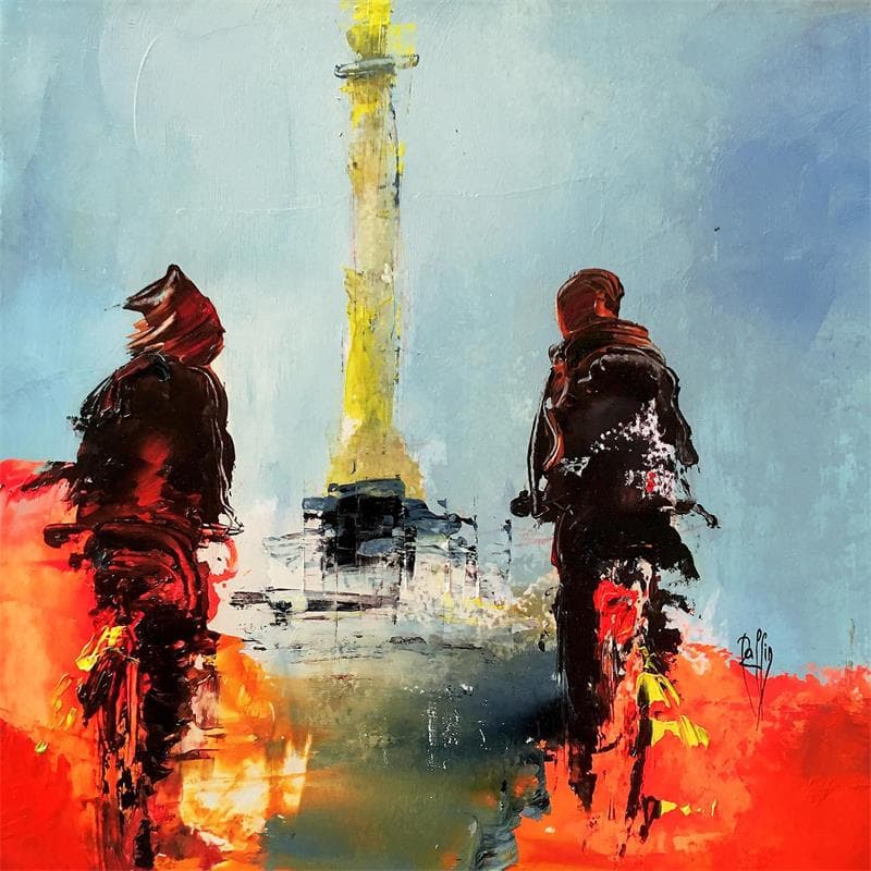 Gemälde Bastille von Raffin Christian | Gemälde Figurativ Alltagsszenen Öl