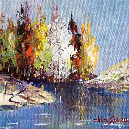 Painting Lago da truta by Chico Souza | Painting Figurative Oil Landscapes