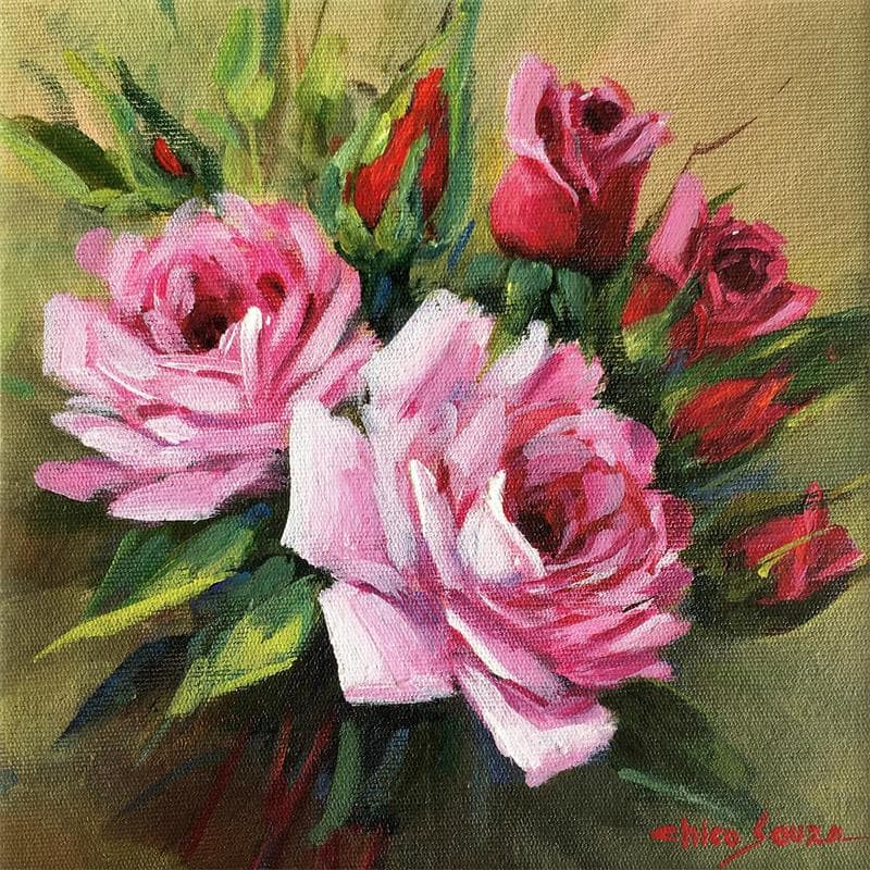 Painting Botões by Chico Souza | Painting Figurative Landscapes Oil