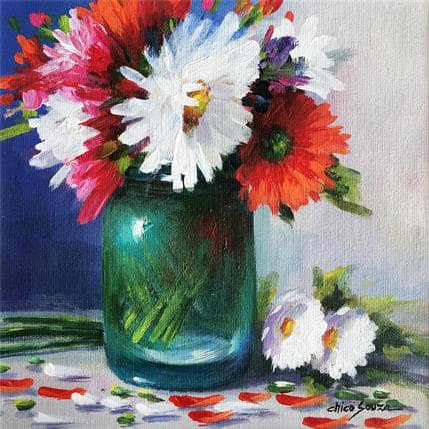 Painting Despetalando by Chico Souza | Painting Figurative Oil Still-life