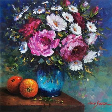 Painting Cristal azul by Chico Souza | Painting Figurative Oil Still-life