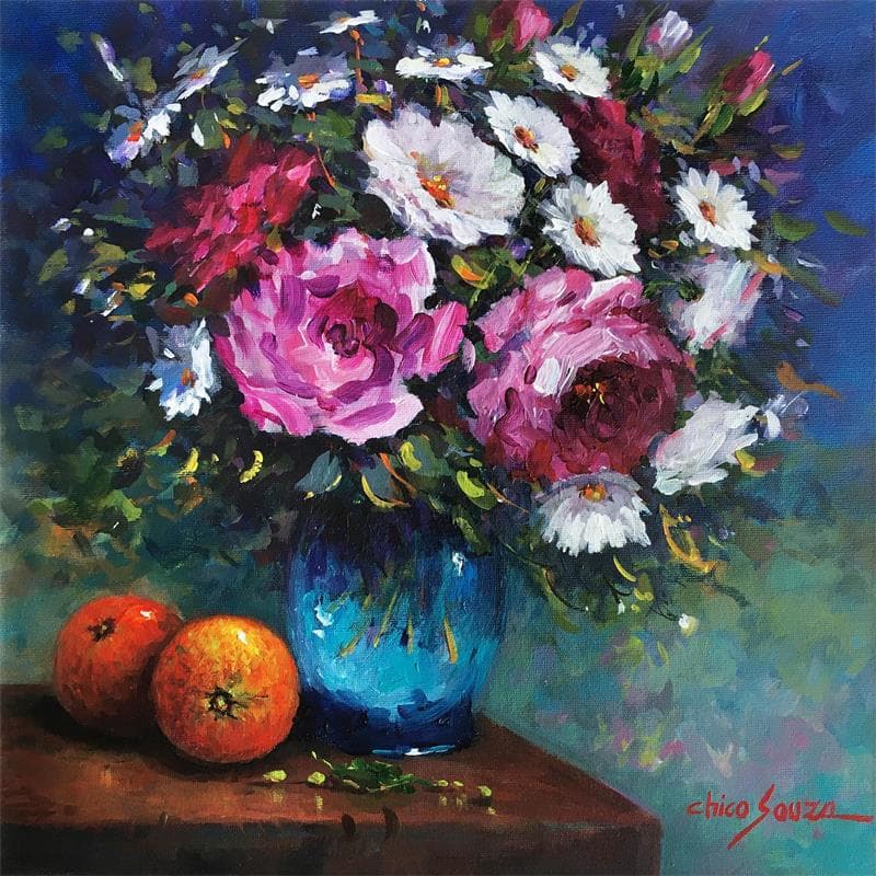 Gemälde Cristal azul von Chico Souza | Gemälde Figurativ Stillleben Öl