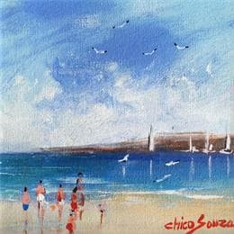 Painting Praia da cumbuca 1 by Chico Souza | Painting Figurative Oil Life style