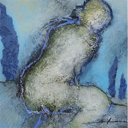 Painting Sous l'eau turquoise by Kerbastard Béatrice | Painting Figurative Acrylic Nude