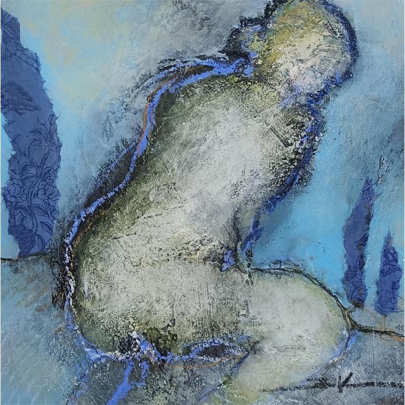 Gemälde Sous l'eau turquoise von Kerbastard Béatrice | Gemälde Figurativ Akt Acryl