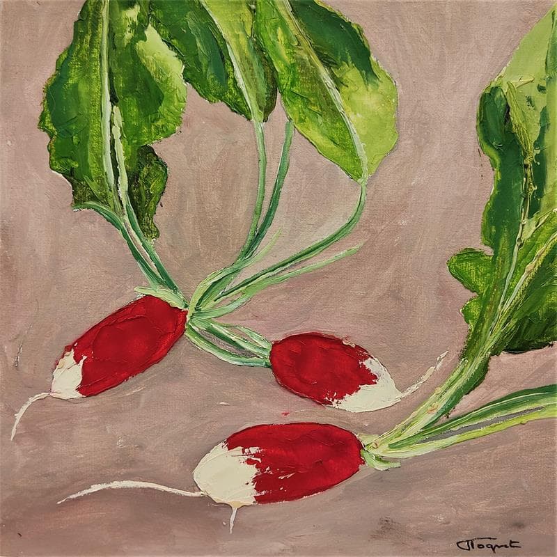 Peinture Radis en folie par Tognet | Tableau Figuratif Natures mortes Huile
