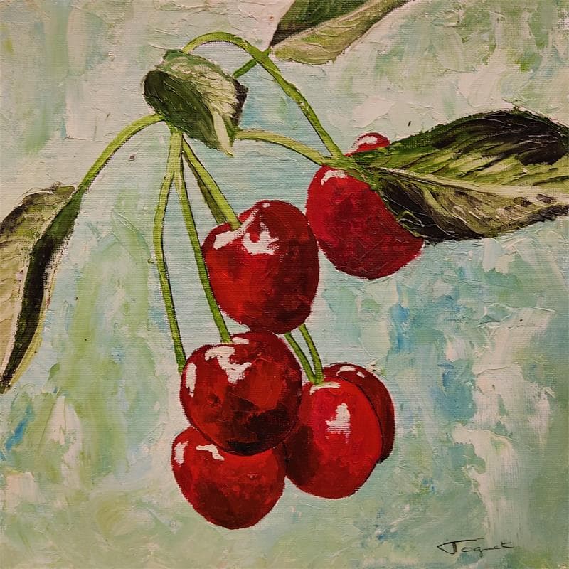 Pintura Cerises por Tognet | Pintura Figurativo Naturalezas muertas Aceite