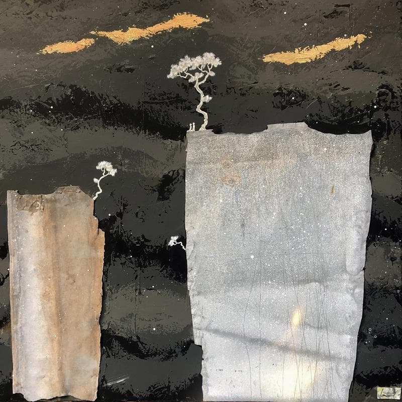 Painting Together at the top  N. 2369 by Lemonnier  | Painting Figurative Landscapes Minimalist Acrylic