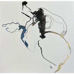 Peinture Cadavre exquis 11 par YO&CO | Tableau Figuratif Minimaliste, Noir & blanc, Nu