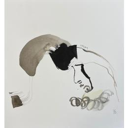 Peinture Cadavre exquis 26 par YO&CO | Tableau Figuratif Minimaliste, Noir & blanc, Nu