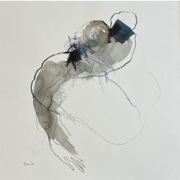 Peinture Cadavre exquis 20 par YO&CO | Tableau Abstrait Noir & blanc